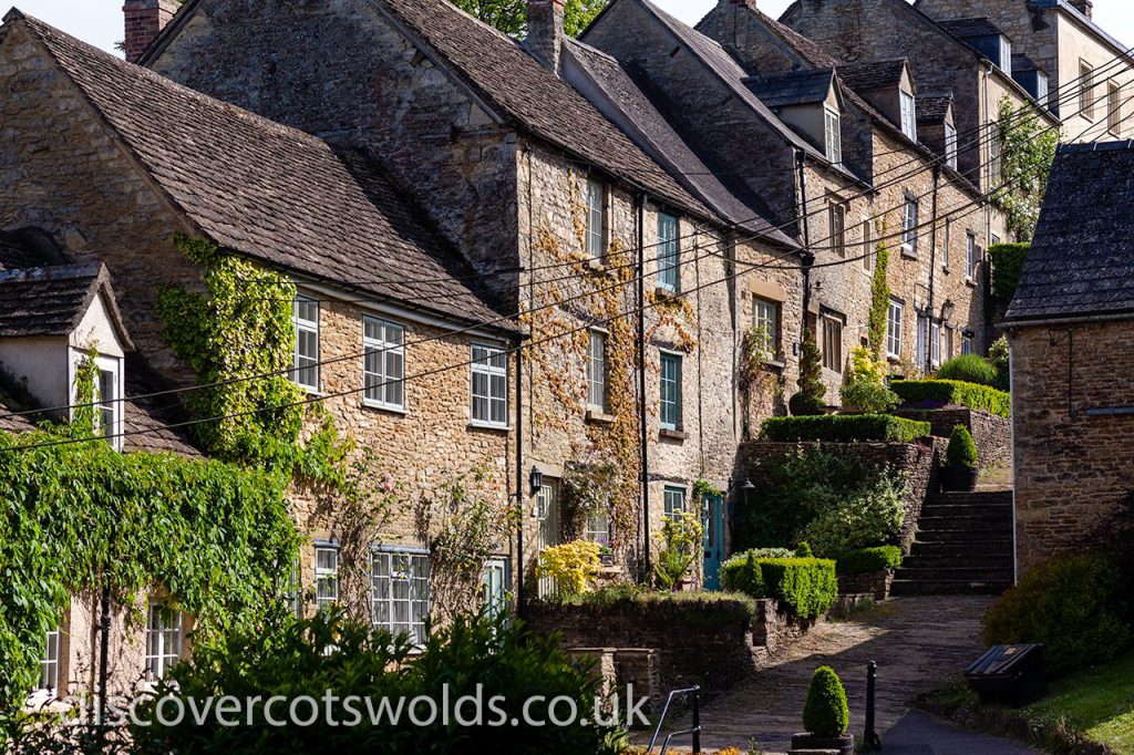 The weavers cottages alongside the Chipping Steps in Tetbury