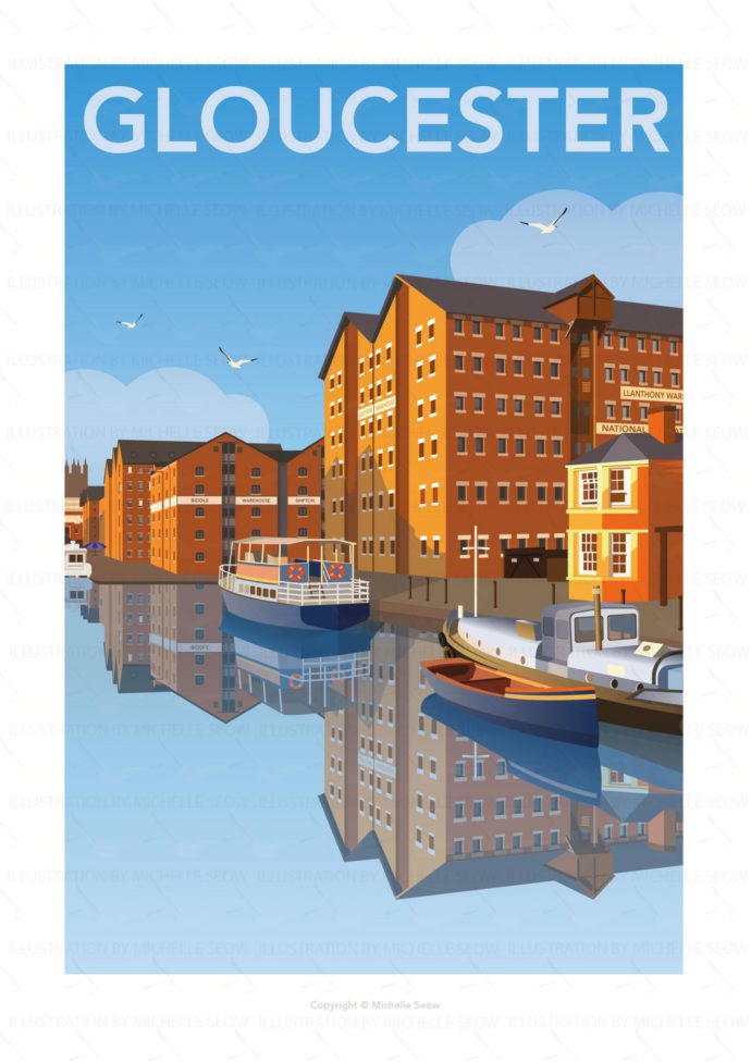 Illustration of Gloucester docks