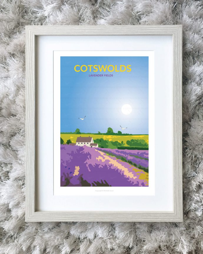 Framed picture of Cotswolds Lavender